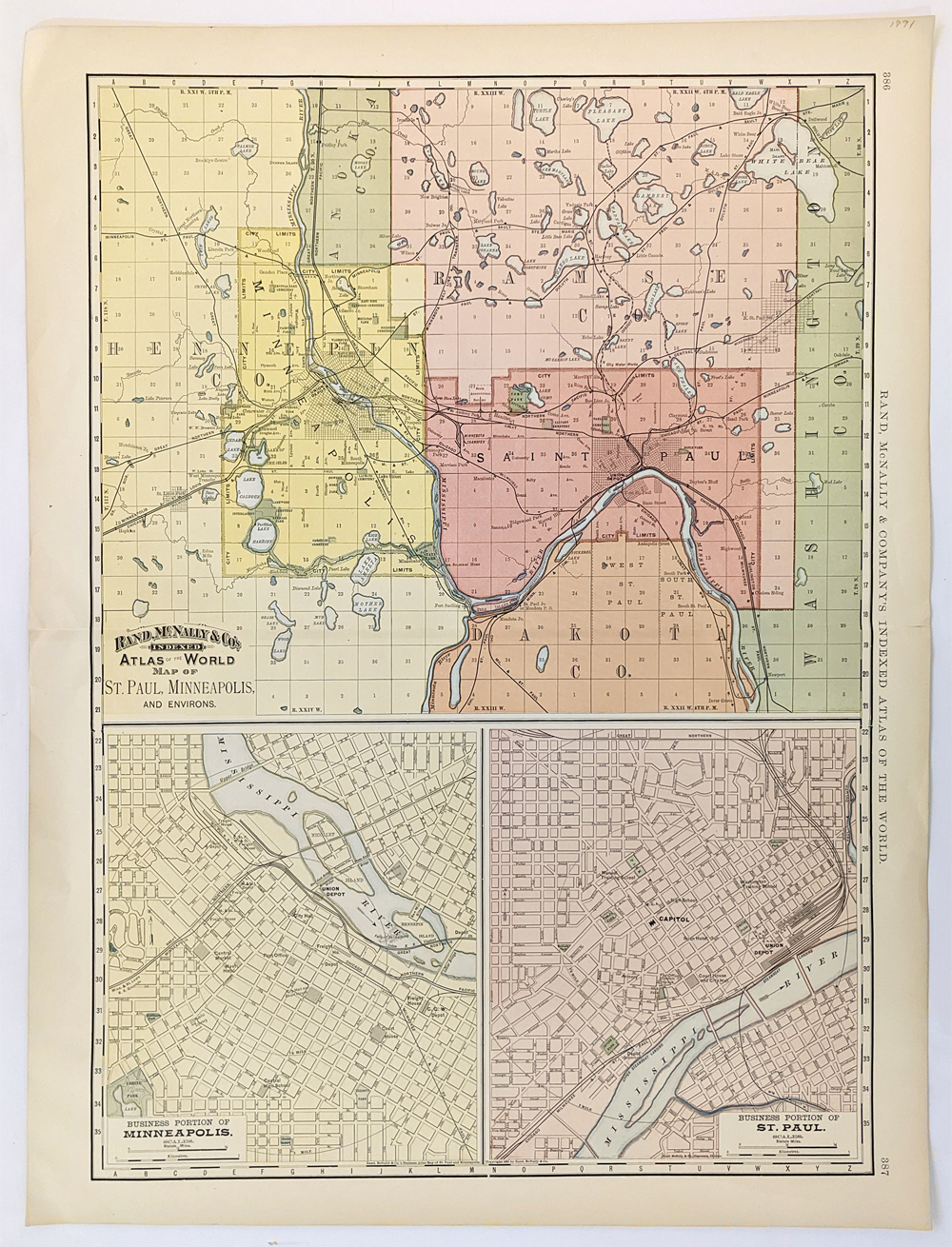 The first printed map of Saint Paul Minnesota - Rare & Antique Maps
